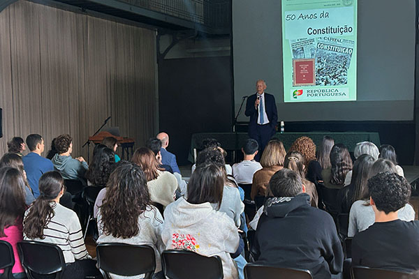 Marcelo Rebelo de Sousa na Escola Secund�ria Pedro Nunes em Lisboa